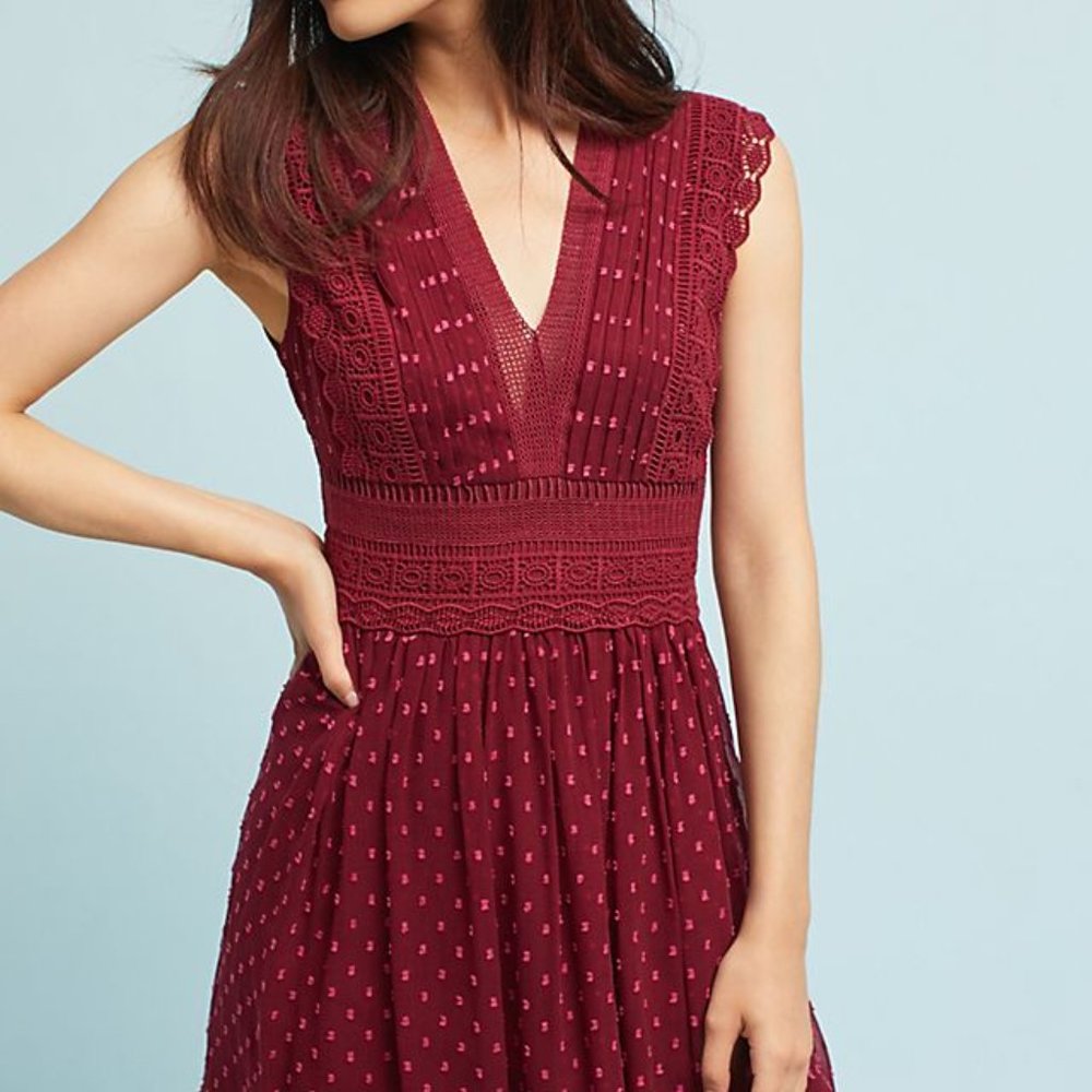 Anthropologie Ranna Gill Dottie V-Neck Dress